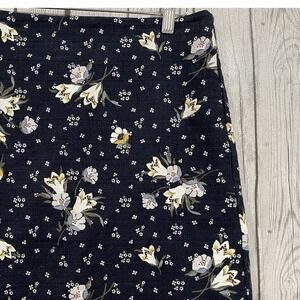 LOFT Floral Print A-Line Mini Skirt Sz 4‎ Spring Boho Garden Party Brunch Casual